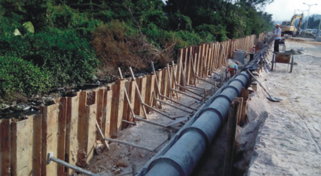 鋼板樁應用于廣州花都道路官網(wǎng)擴建工程